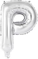 Amscan letterballon P folie 34 cm zilver