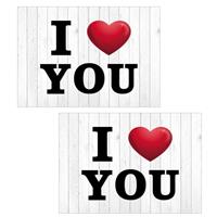 Bellatio 5x stuks i Love You ansichtkaart/wenskaart -