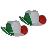 2x stuks cowboyhoed supporters Italie -