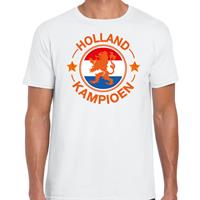Bellatio Wit t-shirt Holland / Nederland supporter Holland kampioen met leeuw EK/ WK voor heren