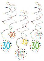 Amscan spiraalslingers 30 Confetti Birthday 61 cm papier 6 stuks