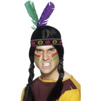 Smiffys 6x stuks indianen verkleed hoofdband met veren -