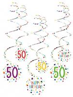 Amscan Spiralgirlanden 50 Confetti Birthday 61 Cm Papier 6 Stück