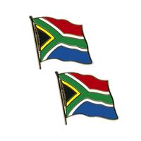 Set van 2x stuks supporters Pin speldje broche Vlag Zuid Afrika -