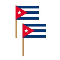 Set van 2x stuks luxe zwaaivlag Cuba 30 x 45 cm -