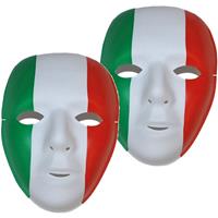2x stuks supporters masker rood/groen/wit Italie -