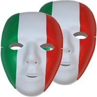 Set van 2x stuks supporters maskers rood/groen/wit Italie -