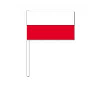 Pakket van 20x stuks zwaaivlaggetjes Polen 12 x 24 cm -