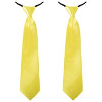 2x stuks gele carnaval verkleed stropdas cm verkleedaccessoire -