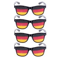 4x stuks zwarte Duitsland vlag bril voor volwassenen