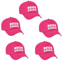 Bellatio 4x Roze vrijgezellenfeest petje Bride Squad dames -