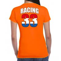 Bellatio Oranje t-shirt Racing 33 supporter / race fan voor dames