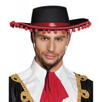 2x stuks spaanse matador hoed met bolletjes -