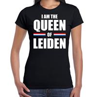 Bellatio I am the Queen of Leiden Koningsdag t-shirt zwart voor dames