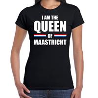 Bellatio I am the Queen of Maastricht Koningsdag t-shirt zwart voor dames
