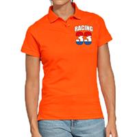 Bellatio Racing 33 supporter / race fan poloshirt borst bedrukking oranje voor dames