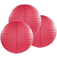 6x stuks luxe bol vorm lampion fuchsia 35 cm -