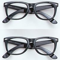 2x stuks zwarte carnaval verkleed bril zonder glazen -