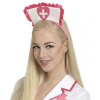 2x stuks roze carnaval verkleed tiara zuster verpleegster -