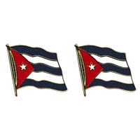 2x stuks pin broche speldje vlag Cuba -
