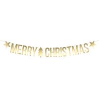 Gouden Merry Christmas Diy Kerst Banner Slinger 20 X 175 Cm