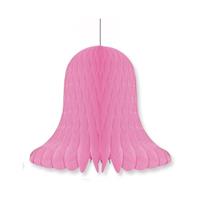 1x Roze Decoratie Klokken/kerstklokken Lampionnen 30 Cm - Feestversiering/kerstversiering