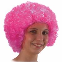Carnival Toys pruik afro 32 cm synthetisch roze one-size