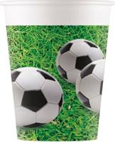 Procos Fussball 8 Pappbecher 200ml Design Football Party grün-kombi