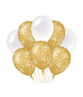 Paper Dreams ballonnen 50 jaar dames latex goud/wit