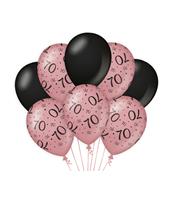 Paper Dreams ballonnen 70 jaar dames latex roze/zwart