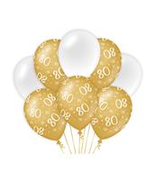 Paper Dreams ballonnen 80 jaar dames latex goud/wit