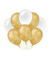 Paper Dreams ballonnen 21 jaar dames latex goud/wit