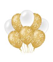 Paper Dreams ballonnen 25 jaar dames latex goud/wit