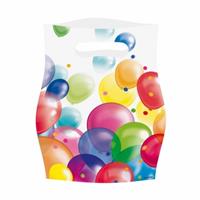 Feestzakjes Met Ballonnenopdruk Plastic - 48x Stuks - Uitdeelzakjes - Feestartikelen Verjaardag