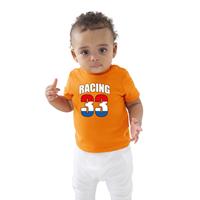 Bellatio Oranje t-shirt racing 33 coureur supporter / race supporter voor baby / peuter 60/66 (3-6 maanden) -
