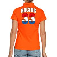 Bellatio Oranje poloshirt Racing 33 supporter / race fan voor dames