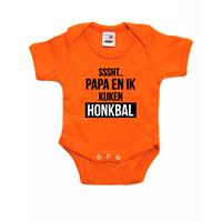 Bellatio Sssht kijken honkbal baby rompertje oranje Holland / Nederland / EK / WK supporter -