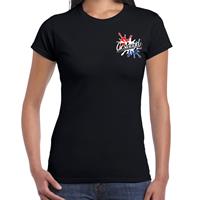 Bellatio Geslaagd cadeau t-shirt zwart op borst voor dames