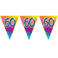 Verjaardag thema 60 jaar geworden feest vlaggenlijn van 5 meter -