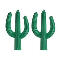 2x stuks PVC Mexicaanse thema decoratie 3D cactus 62 x cm -