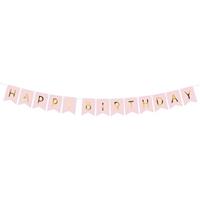 Lichtroze Diy Feest Slinger Happy Birthday 1,75 Meter - Kinderverjaardag/kinderfeestje/verjaardag Slinger Lichtroze