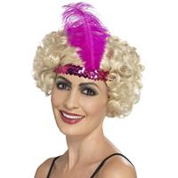 2x stuks roze Charleston thema verkleed hoofdband voor dames