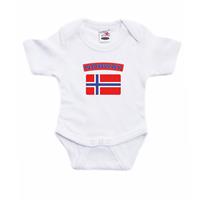 Bellatio Norway romper met vlag Noorwegen wit voor babys -