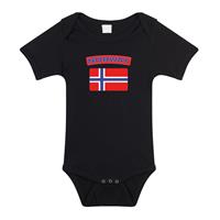 Bellatio Norway romper met vlag Noorwegen zwart voor babys -