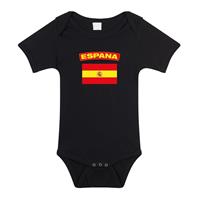 Bellatio Espana romper met vlag Spanje zwart voor babys -