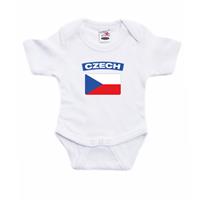 Bellatio Czech romper met vlag Tsjechie wit voor babys -