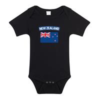 Bellatio New-Zealand romper met vlag Nieuw-Zeeland zwart voor babys -