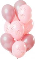 Folat ballonnen Elegant Lush Blush 40 jaar 30 cm roze 12 stuks