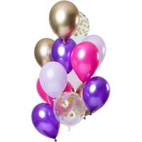 Folat ballonnen Purple Posh 30 cm latex 12 stuks