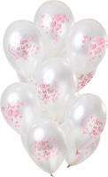 Folat ballonnen Love is in the air 30 cm latex zilver 12 stuks